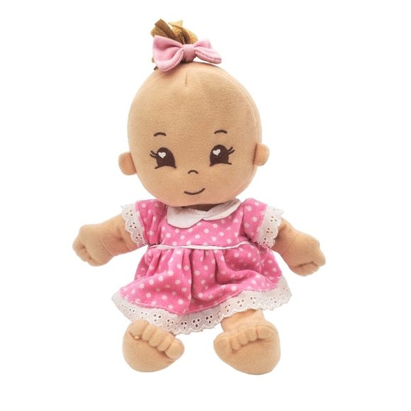 Charisma Adora 2015 13 Inch Plush Baby Doll Pink Polka Dot Dress Blond Hair Soft - Picture 1 of 7